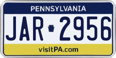 PA license plate JAR2956