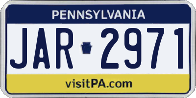 PA license plate JAR2971