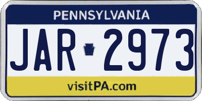 PA license plate JAR2973