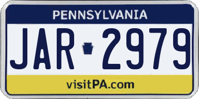 PA license plate JAR2979