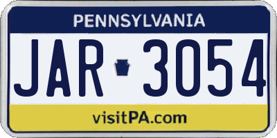 PA license plate JAR3054