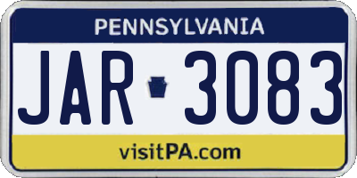 PA license plate JAR3083