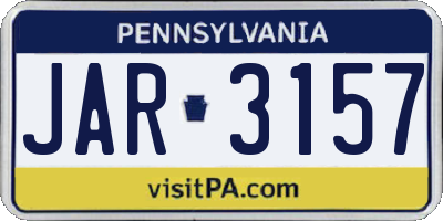 PA license plate JAR3157