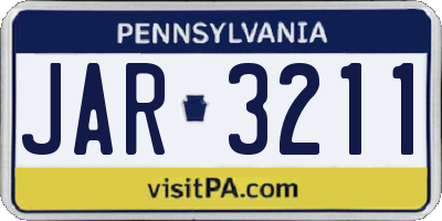 PA license plate JAR3211