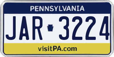 PA license plate JAR3224