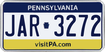 PA license plate JAR3272