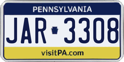 PA license plate JAR3308