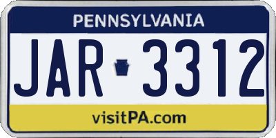PA license plate JAR3312