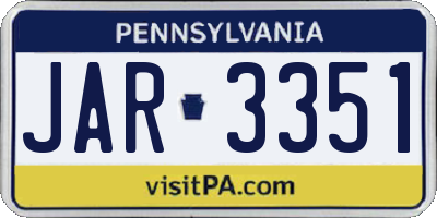 PA license plate JAR3351
