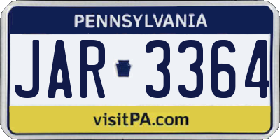 PA license plate JAR3364