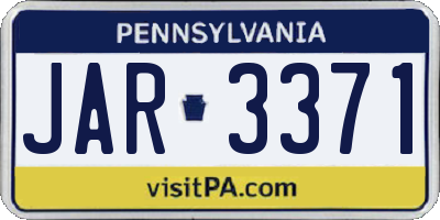 PA license plate JAR3371