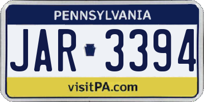PA license plate JAR3394