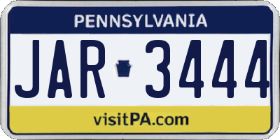 PA license plate JAR3444