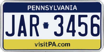 PA license plate JAR3456