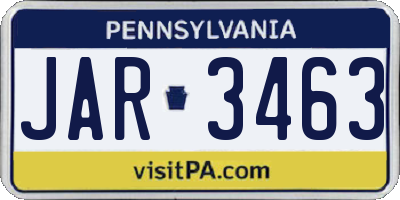 PA license plate JAR3463