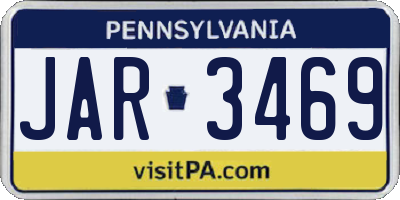 PA license plate JAR3469