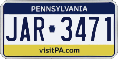 PA license plate JAR3471