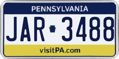 PA license plate JAR3488