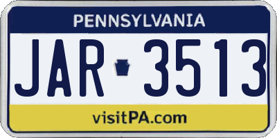PA license plate JAR3513