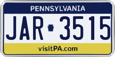 PA license plate JAR3515