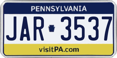PA license plate JAR3537