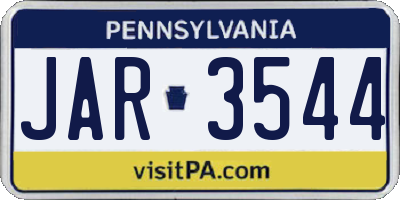PA license plate JAR3544