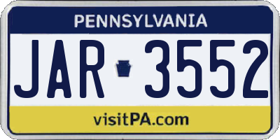 PA license plate JAR3552