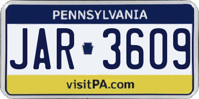 PA license plate JAR3609