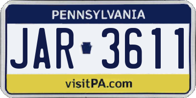 PA license plate JAR3611