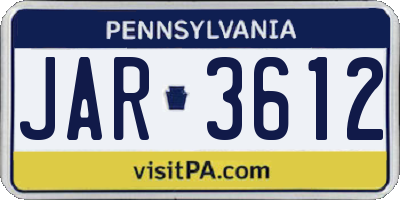PA license plate JAR3612