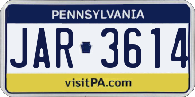 PA license plate JAR3614