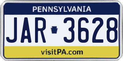 PA license plate JAR3628