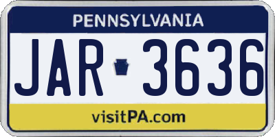 PA license plate JAR3636