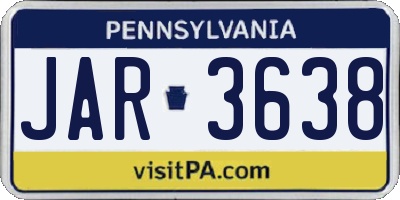 PA license plate JAR3638