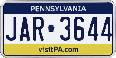 PA license plate JAR3644