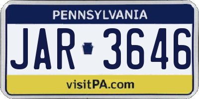 PA license plate JAR3646