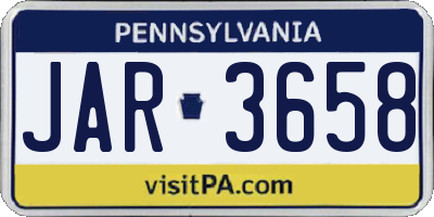 PA license plate JAR3658