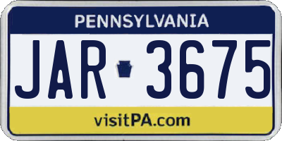 PA license plate JAR3675