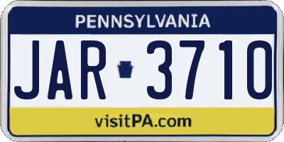 PA license plate JAR3710