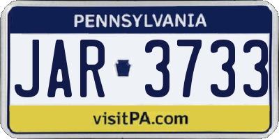 PA license plate JAR3733