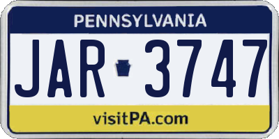 PA license plate JAR3747