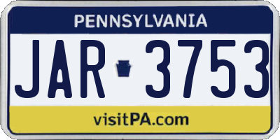 PA license plate JAR3753