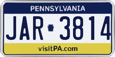PA license plate JAR3814