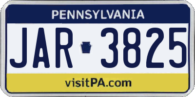PA license plate JAR3825