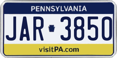 PA license plate JAR3850