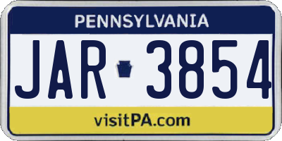 PA license plate JAR3854