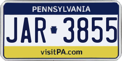 PA license plate JAR3855