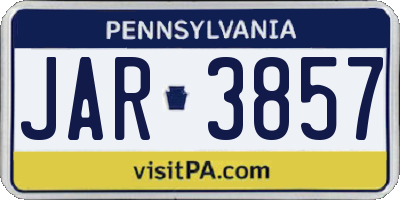 PA license plate JAR3857