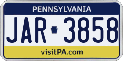 PA license plate JAR3858