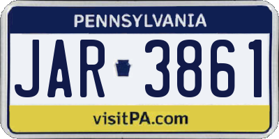 PA license plate JAR3861